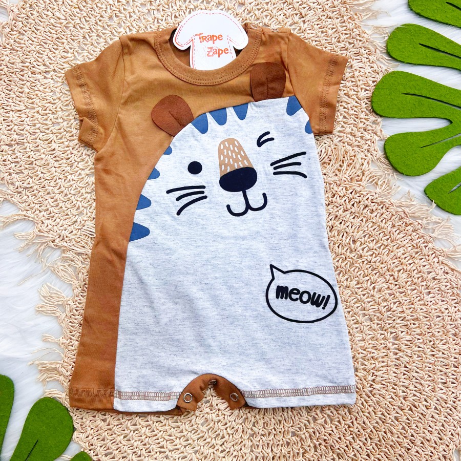  Macacão Meow! - Marrom e Mescla